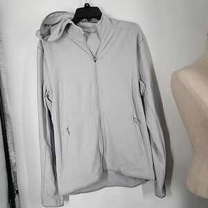 Lululemon Surge Warm Full Zip Hoodie Jacket Size Medium Light Grey Mens